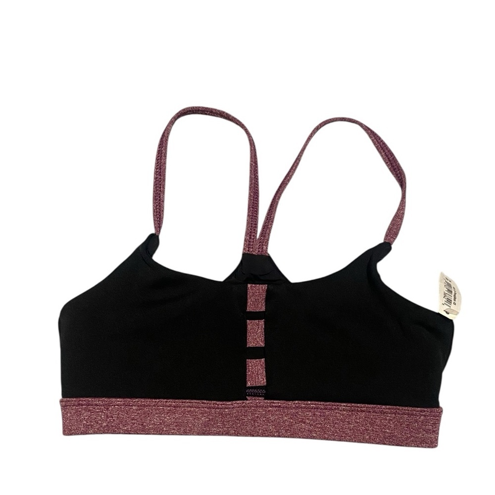 Adore Me Black and Burgundy Sports Bra